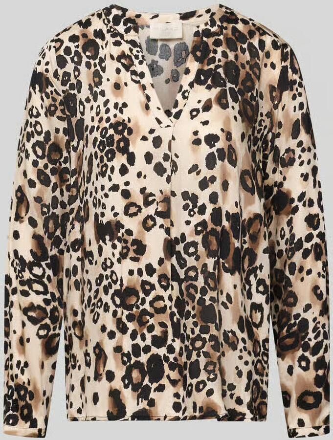 Milano italy Regular fit blouse van viscose met v-hals