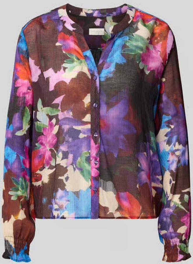 Milano italy regular fit blouse van viscosemix met v-hals