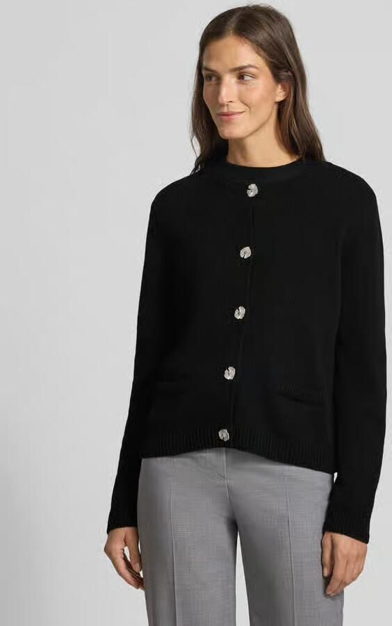 Milano italy Regular fit gebreid jack met viscose en kasjmier - Foto 2