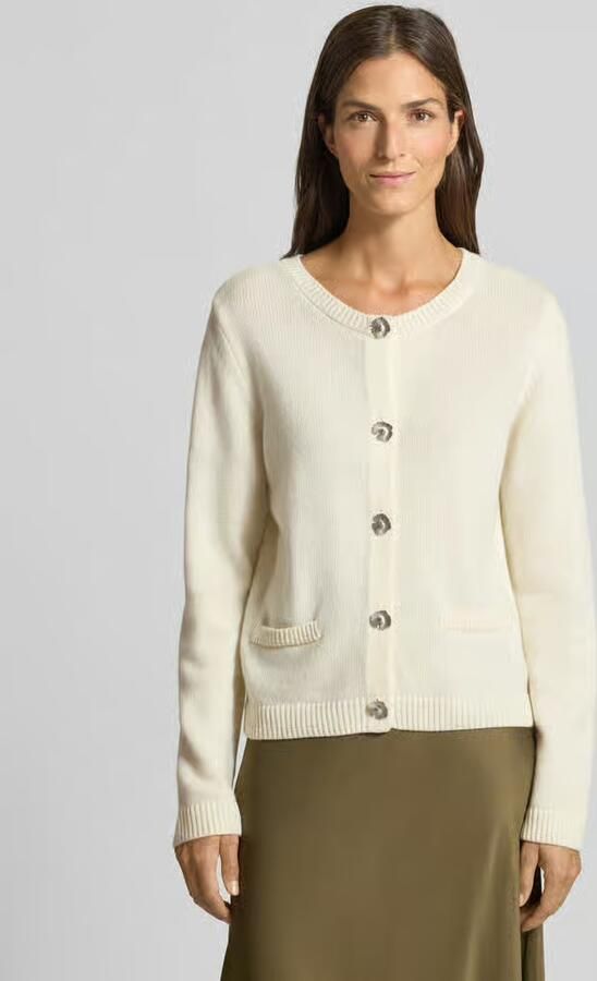 Milano italy Regular fit gebreid jack met viscose en kasjmier - Foto 2