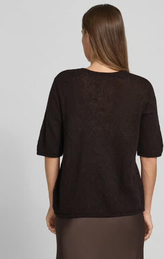 Milano italy Regular fit gebreid shirt met alpaca-aandeel en 1 2-mouwen