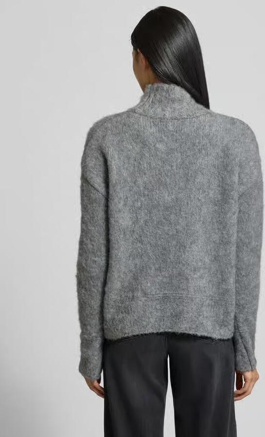 Milano italy Regular fit gebreide pullover met opstaande kraag en mix van wol en mohair
