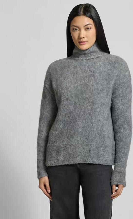 Milano italy Regular fit gebreide pullover met opstaande kraag en mix van wol en mohair - Foto 2