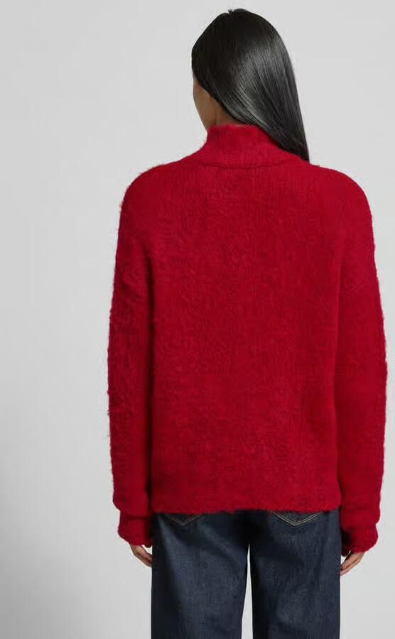 Milano italy Regular fit gebreide pullover met opstaande kraag en mix van wol en mohair