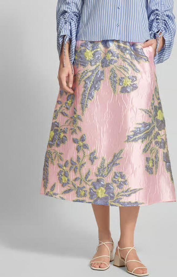 Milano italy Regular Fit midirok met all-over bloemenstiksel - Foto 2