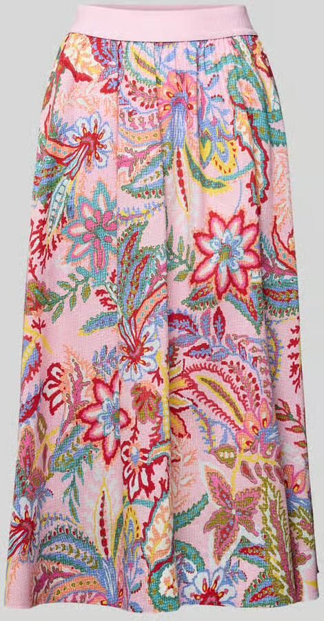 Milano italy Regular Fit midirok met allover paisleyprint