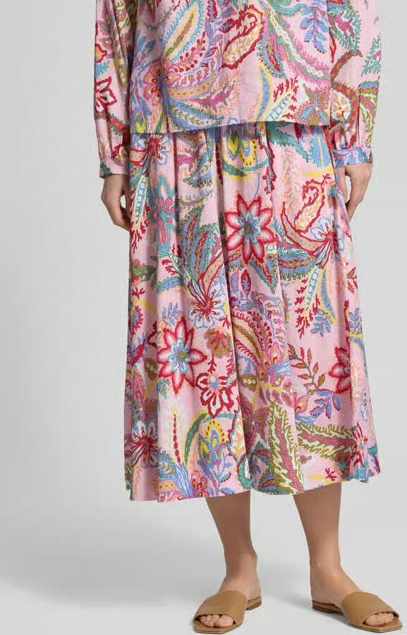 Milano italy Regular Fit midirok met allover paisleyprint - Foto 2