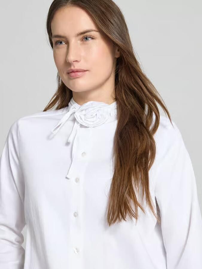Milano italy Regular fit overhemdblouse met bloemenapplicatie
