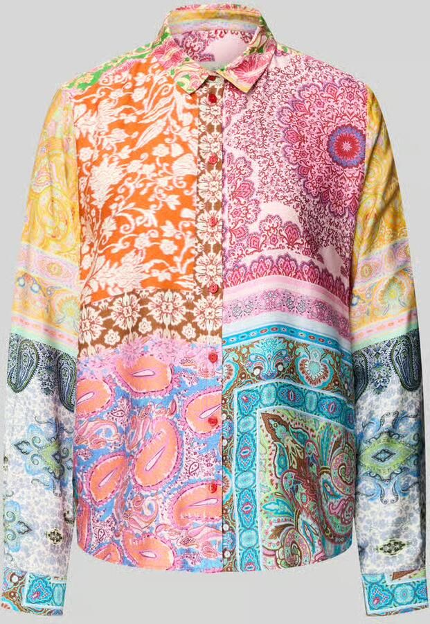 Milano italy Regular fit overhemdblouse van pure viscose