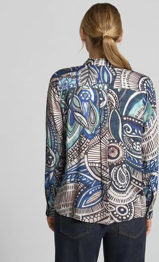 Milano italy Regular fit overhemdblouse van pure viscose
