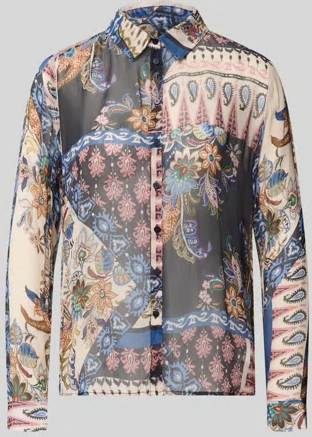 Milano italy Regular fit overhemdblouse van pure viscose
