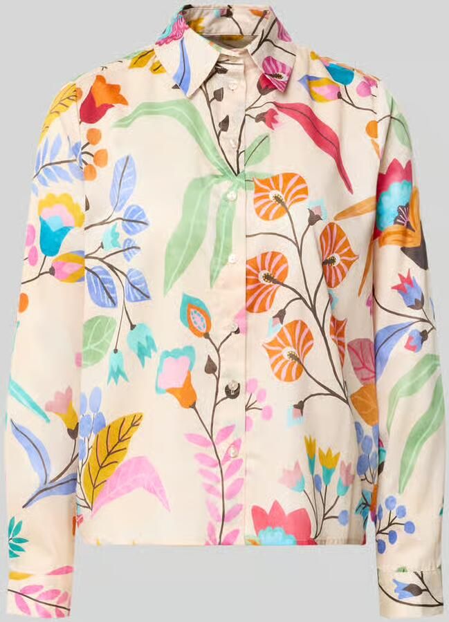 Milano italy regular fit overhemdblouse van puur katoen