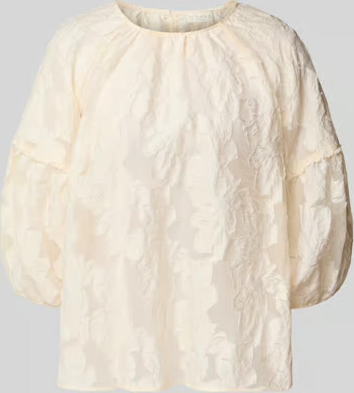 Milano italy relaxed fit blouse met 3 4-mouw en parels