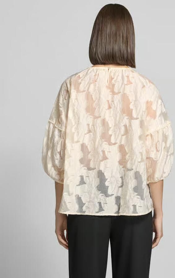 Milano italy relaxed fit blouse met 3 4-mouw en parels - Foto 2