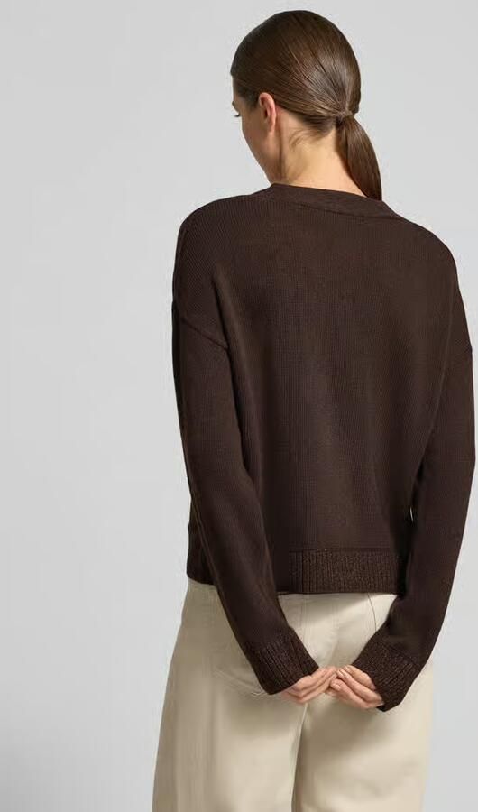 Milano italy relaxed fit gebreid jack van katoenmix met viscose - Foto 3