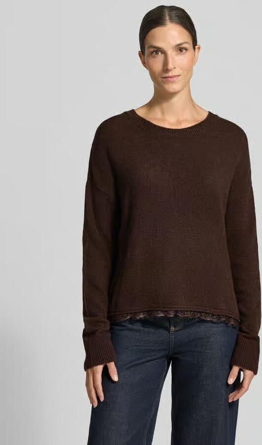 Milano italy relaxed fit gebreide pullover met kant - Foto 3
