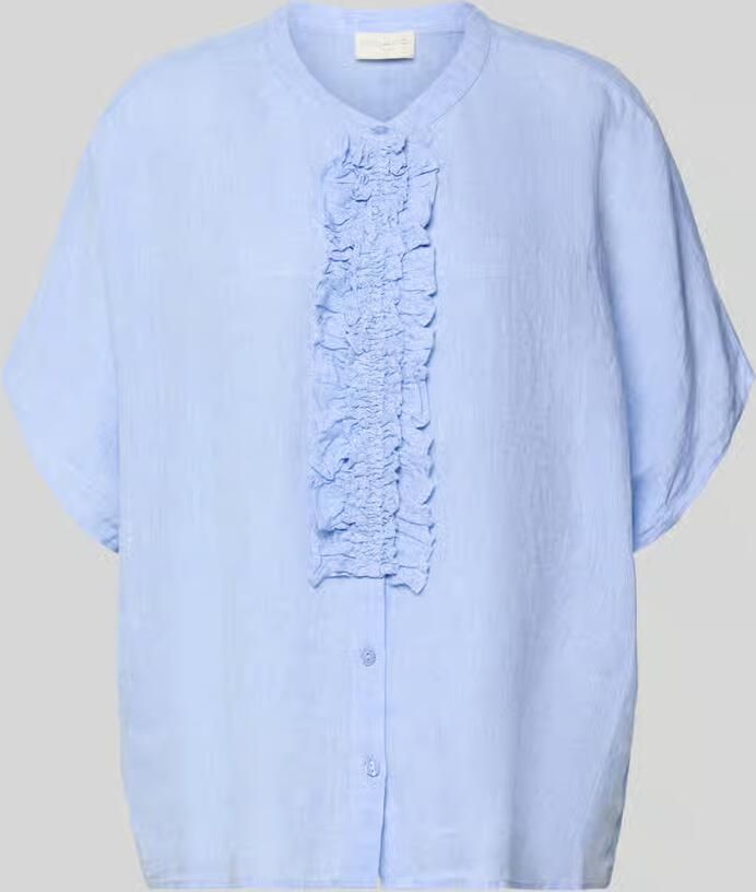 Milano italy Relaxed fit linnen blouse met ruches - Foto 2