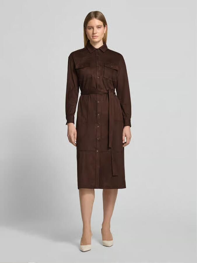 Milano italy relaxed fit maxi-jurk met borstzakken - Foto 3