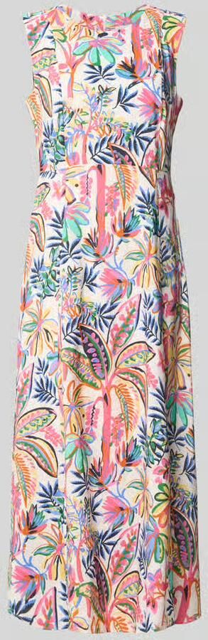 Milano italy relaxed fit midi-jurk met florale all-over print