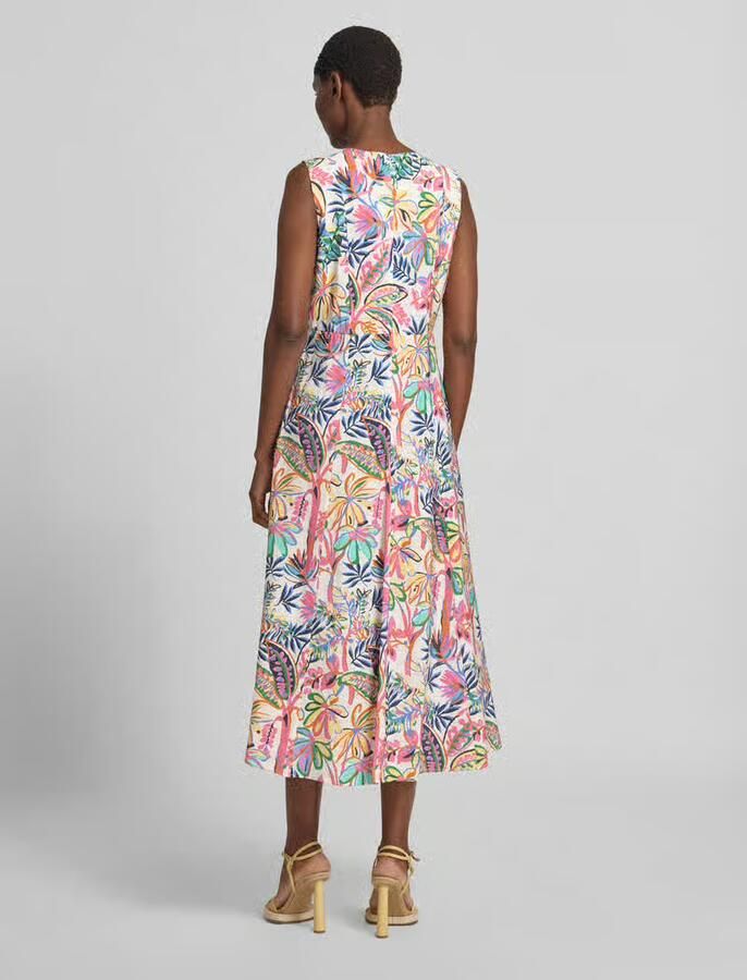 Milano italy relaxed fit midi-jurk met florale all-over print