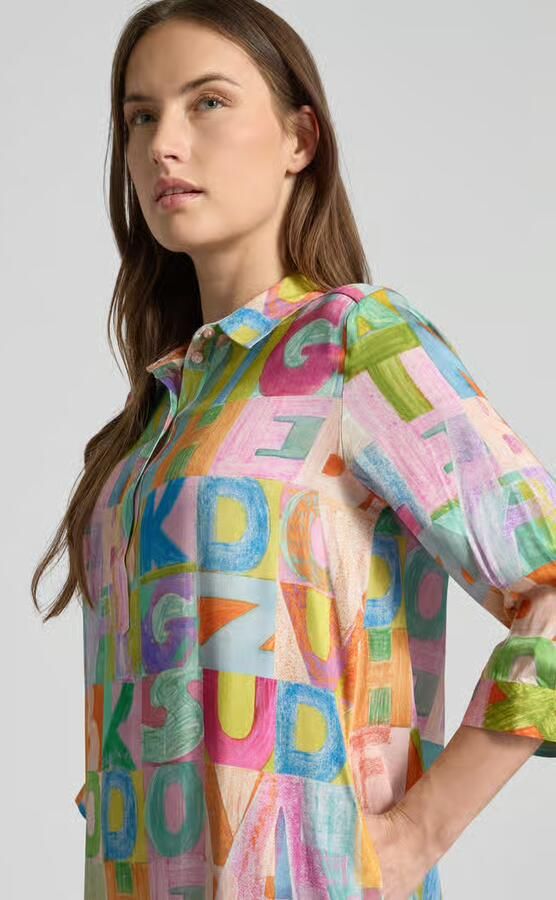 Milano italy Relaxed fit overhemdjurk van pure viscose
