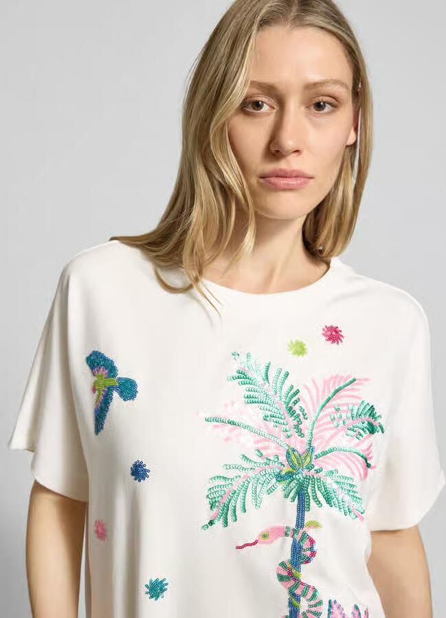 Milano italy Relaxed fit T-shirt met pailletten