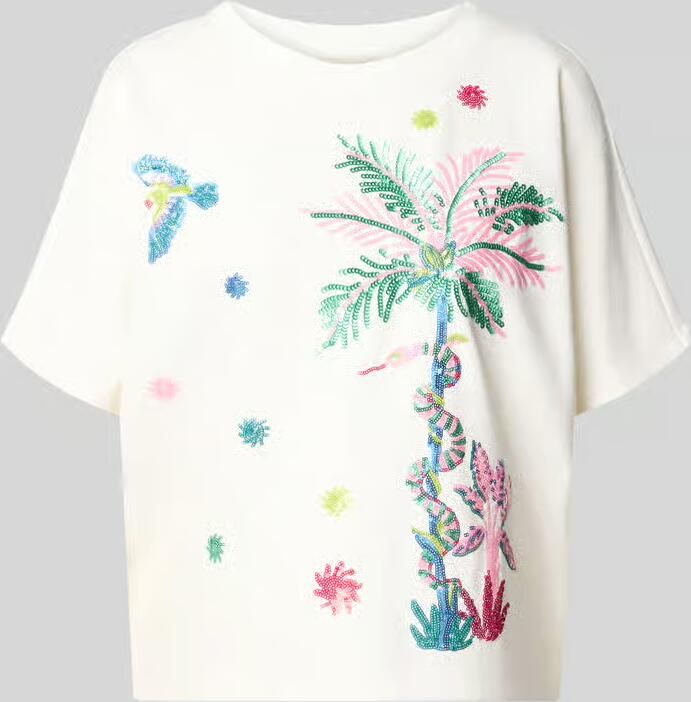 Milano italy Relaxed fit T-shirt met pailletten - Foto 2