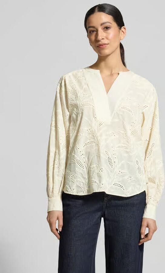Milano italy relaxed fit tuniekblouse met opengewerkte borduursels - Foto 2