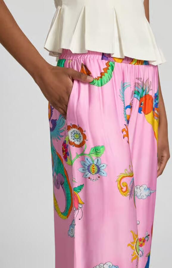 Milano italy Stoffen broek van viscose in all-over look