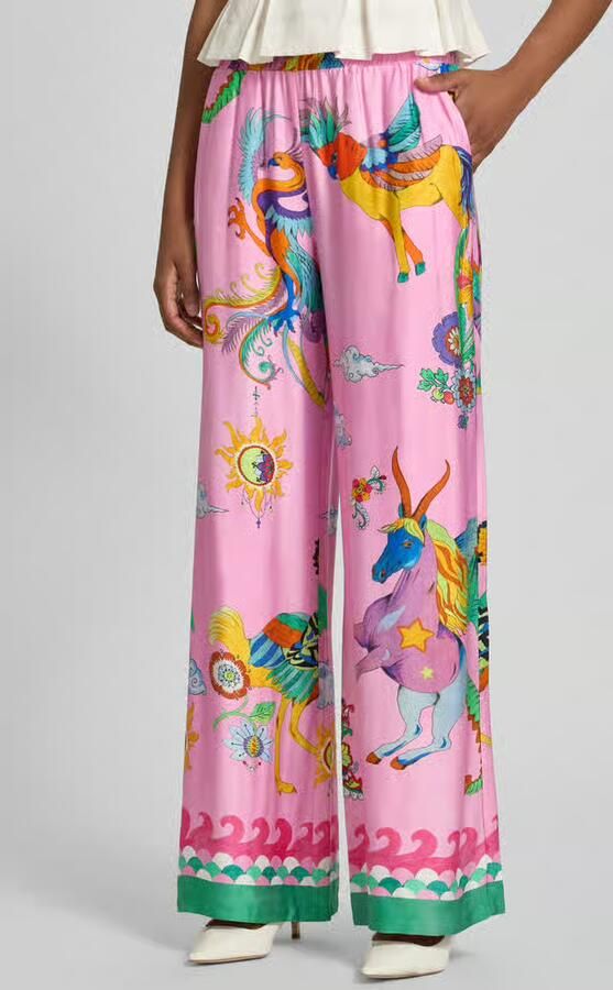 Milano italy Stoffen broek van viscose in all-over look - Foto 3