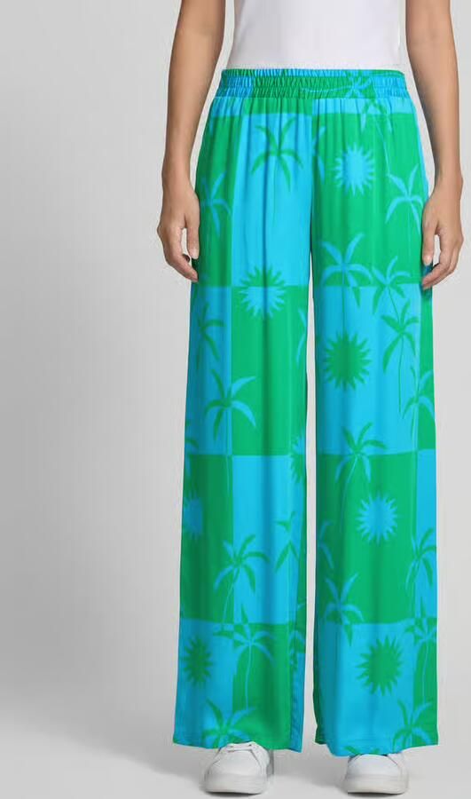 Milano italy Straight leg stoffen broek met elastische band - Foto 2