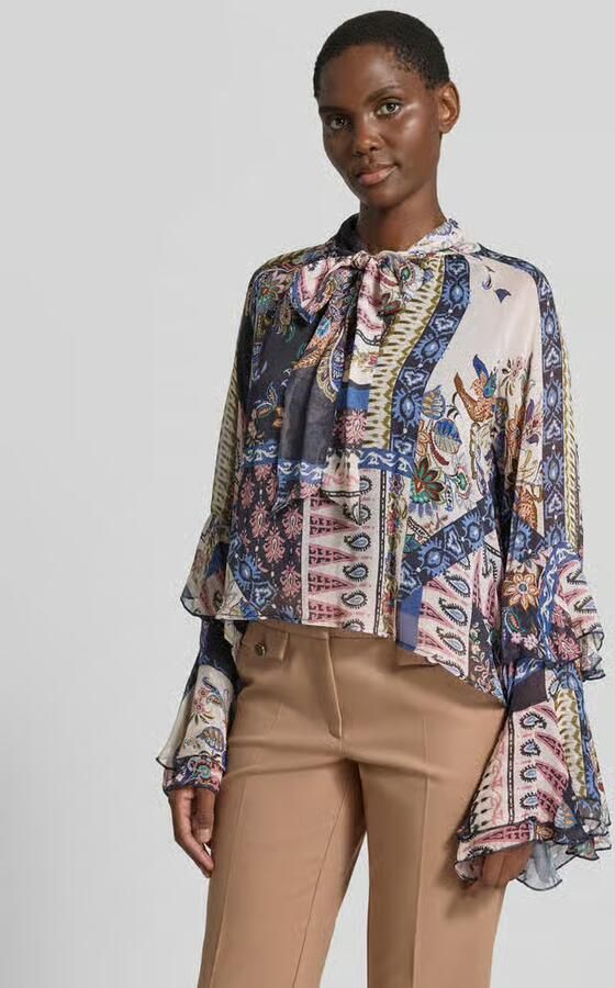 Milano italy Strikblouse van viscose met volants - Foto 2
