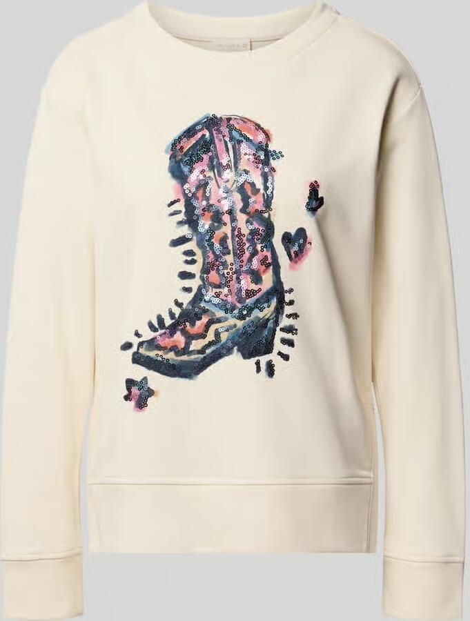Milano italy Sweatshirt met motiefprint en pailletten