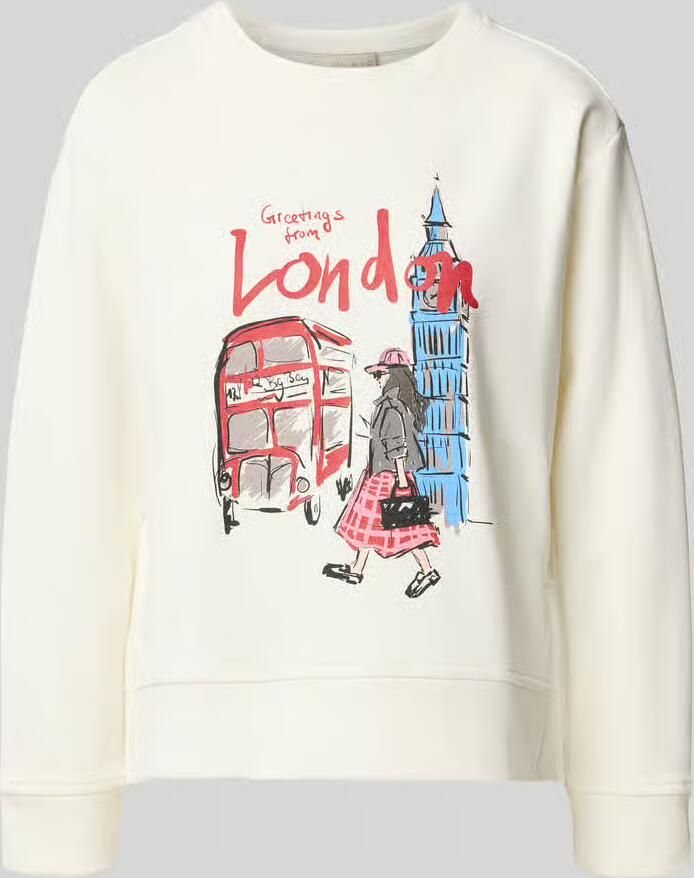 Milano italy Sweatshirt met motiefprint en ronde halsuitsnijding