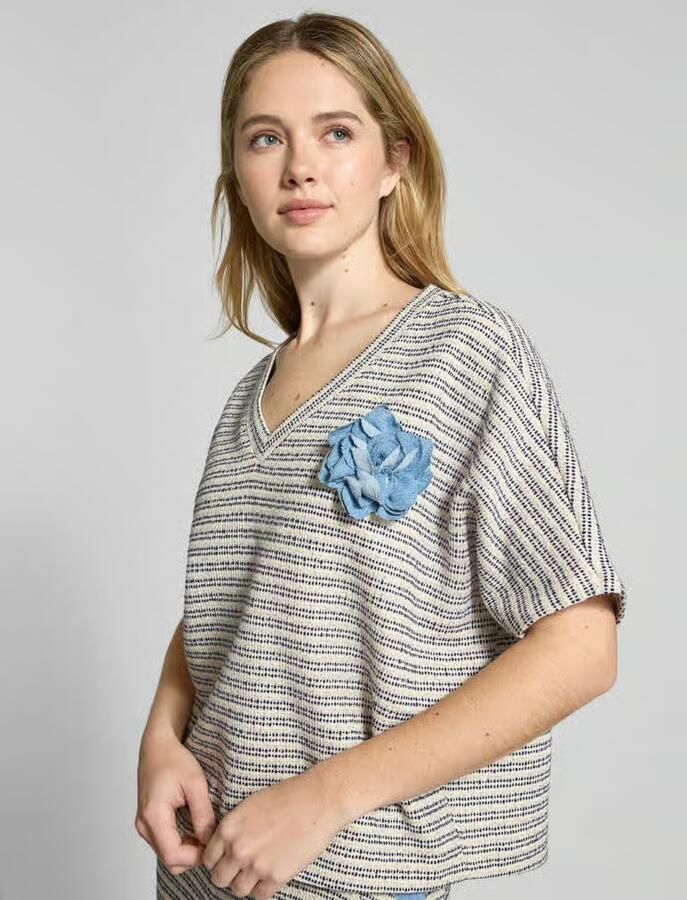 Milano italy T-shirt met bloemenapplicatie