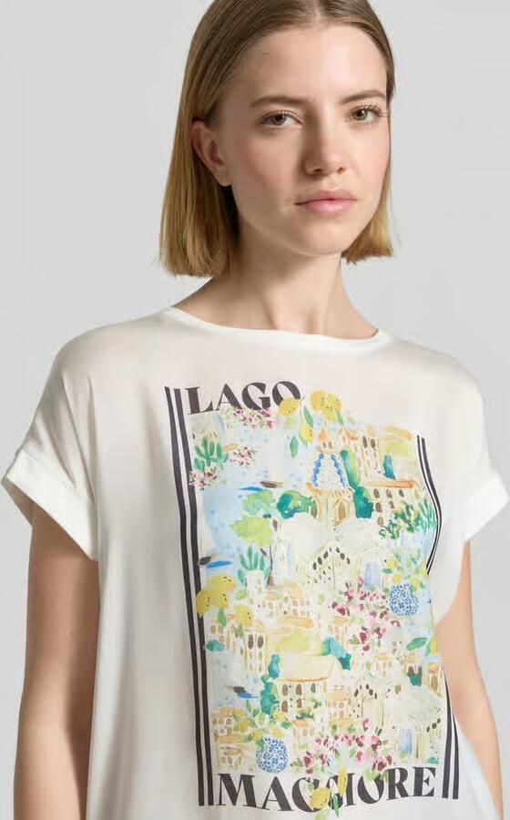 Milano italy T-shirt met motiefprint en ronde hals