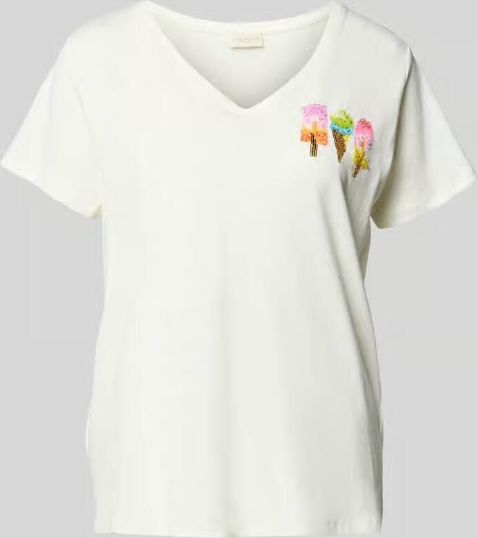 Milano italy T-shirt met motiefprint en V-hals - Foto 2
