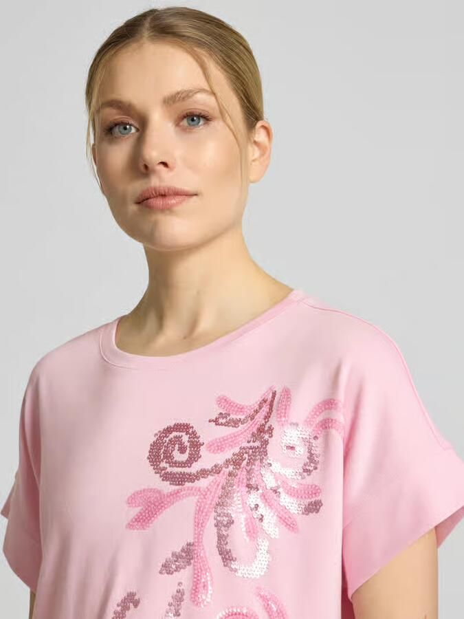 Milano italy T-shirt van viscosemix met pailletten