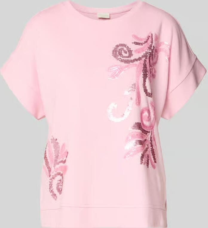 Milano italy T-shirt van viscosemix met pailletten - Foto 2