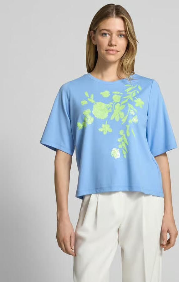 Milano italy T-shirt van viscosemix met pailletten - Foto 3