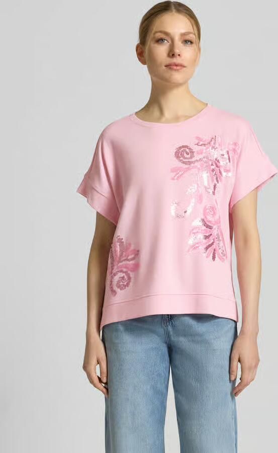 Milano italy T-shirt van viscosemix met pailletten - Foto 2