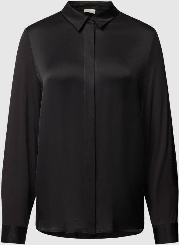 Milano italy Overhemdblouse van een mix van viscose en elastaan met blinde knoopsluiting