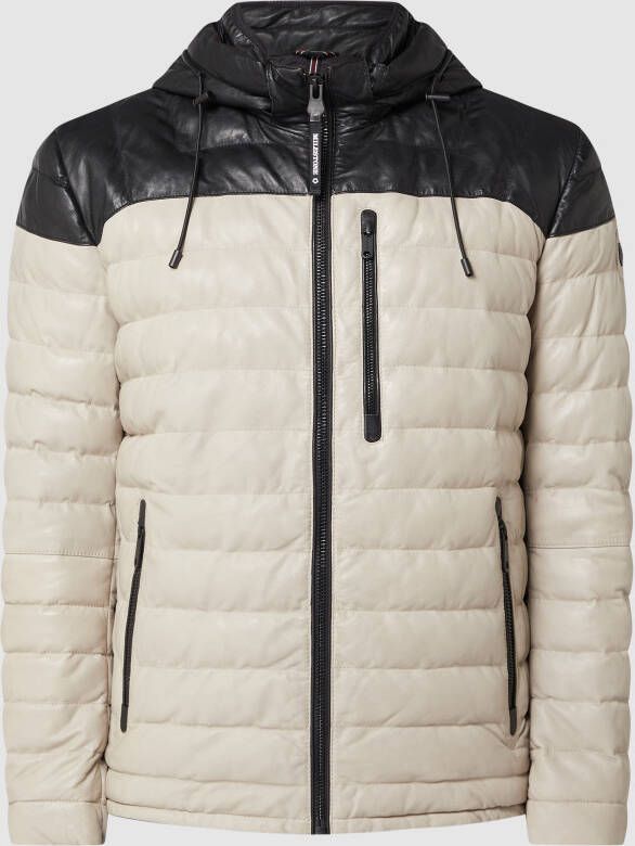 Milestone Leren jack met capuchon model 'Trento'