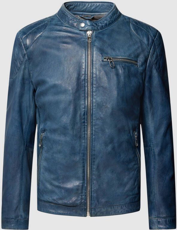 Milestone Leren jack met opstaande kraag model 'Emilio'