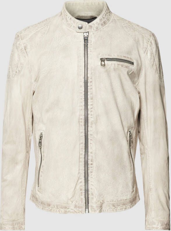 Milestone Leren jack met opstaande kraag model 'Emilio'