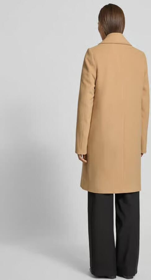 Milo Coats Lange jas van lanawolmix met platte kraag model 'ISA'