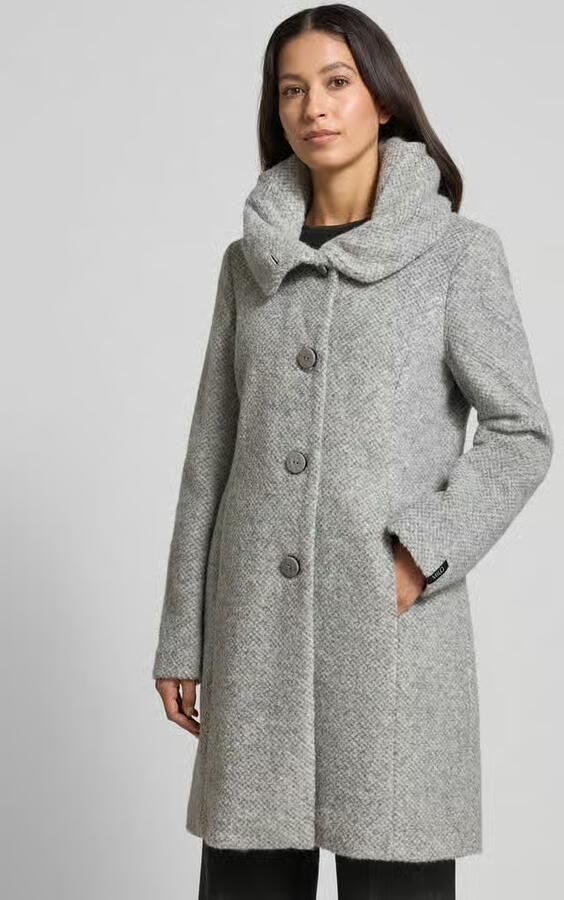 Milo Coats Lange wollen jas met alpaca-gehalte en knoopsluiting model 'STELLA' - Foto 2