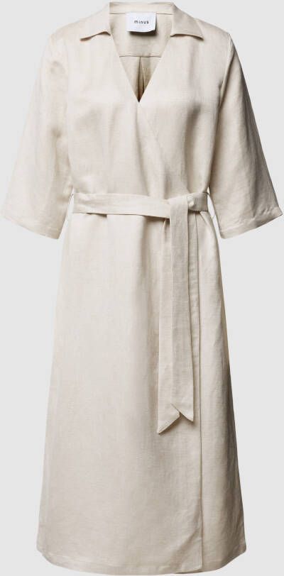 Minus Midi-jurk met platte kraag model 'FLORINA'