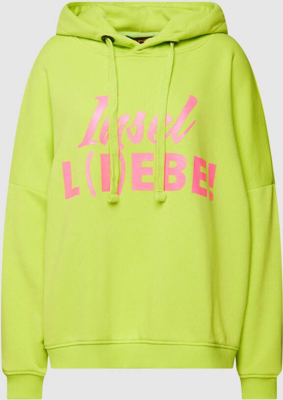 Miss goodlife Hoodie met statementprint model 'INSEL L(I)EBE!'