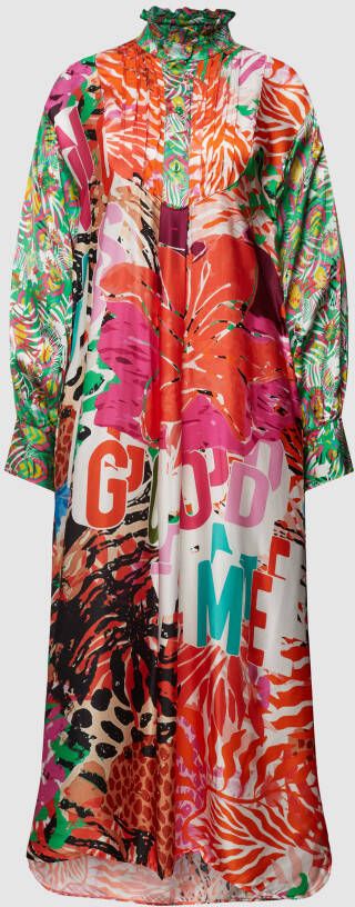 Miss goodlife Maxi-jurk van viscose met all-over print model 'GOOD TIME'